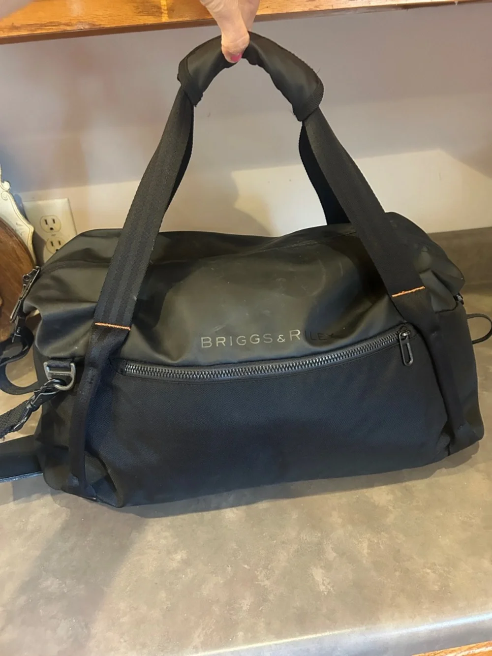 Briggs & Riley ZDX CARGO CROSSBODY Black and Gray Duffel Bag SATCHEL